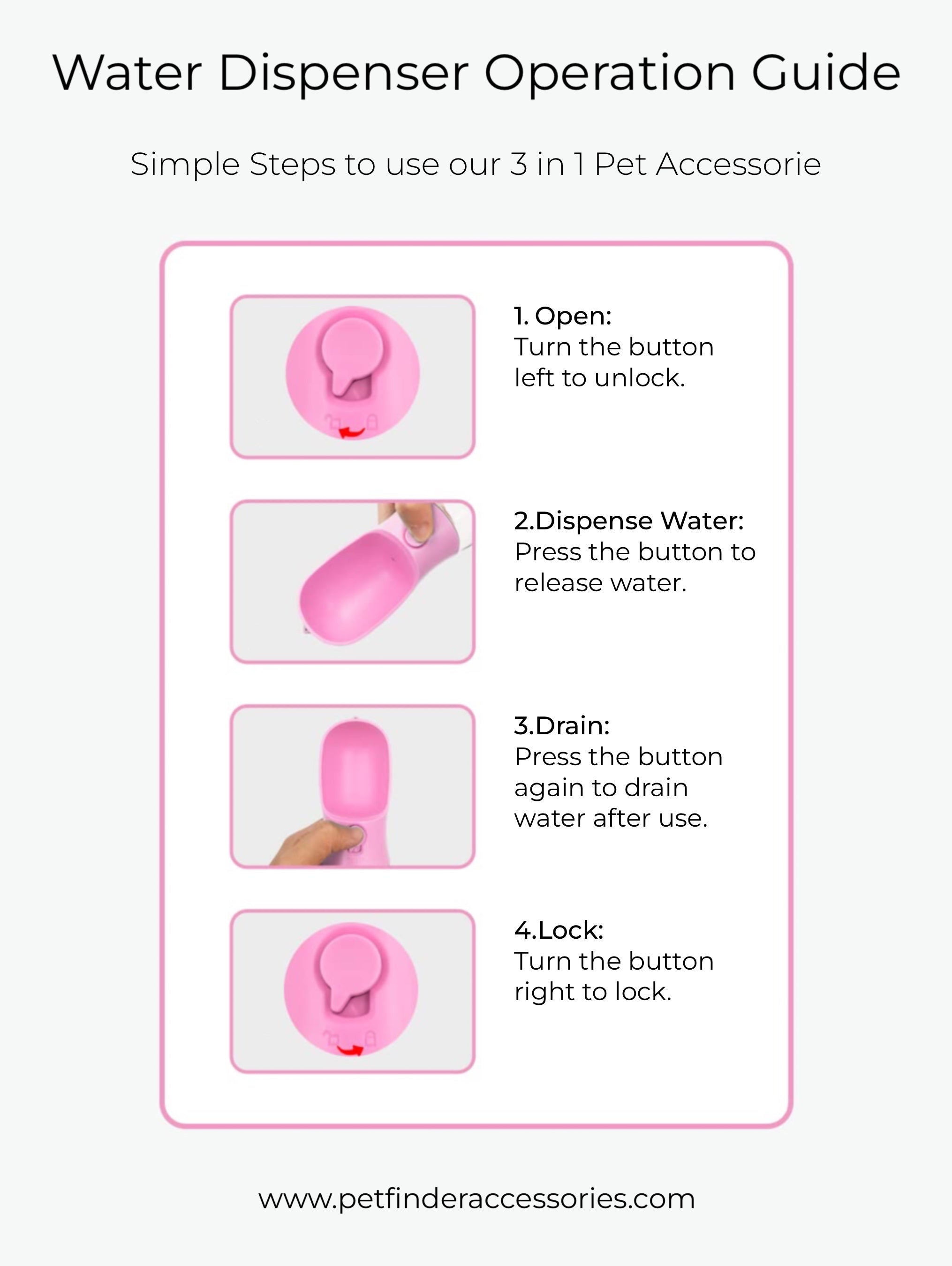 3 in 1 Pet Portable Water Bottle